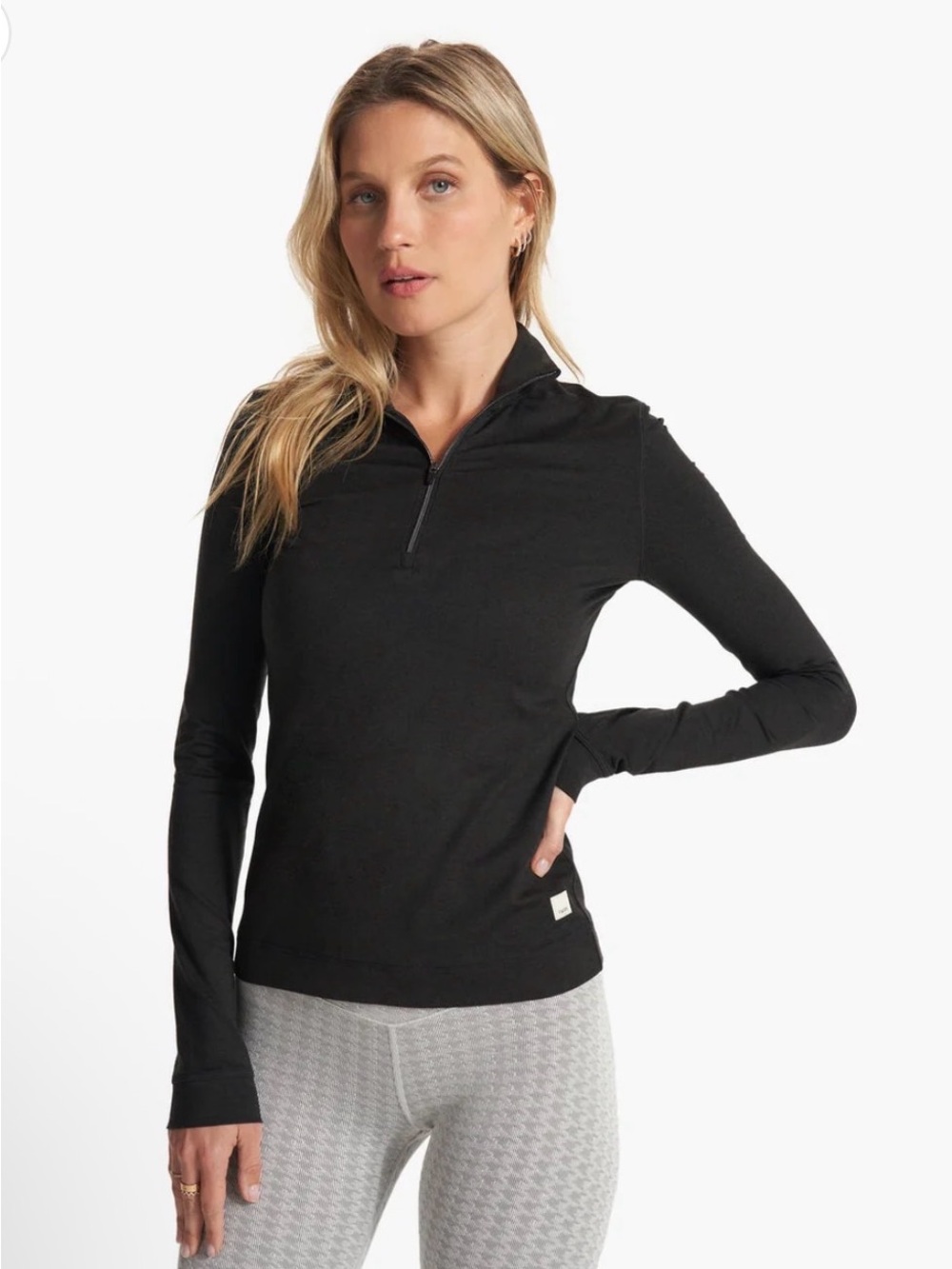 Vuori Halo Essential Half Zip  - Black XS